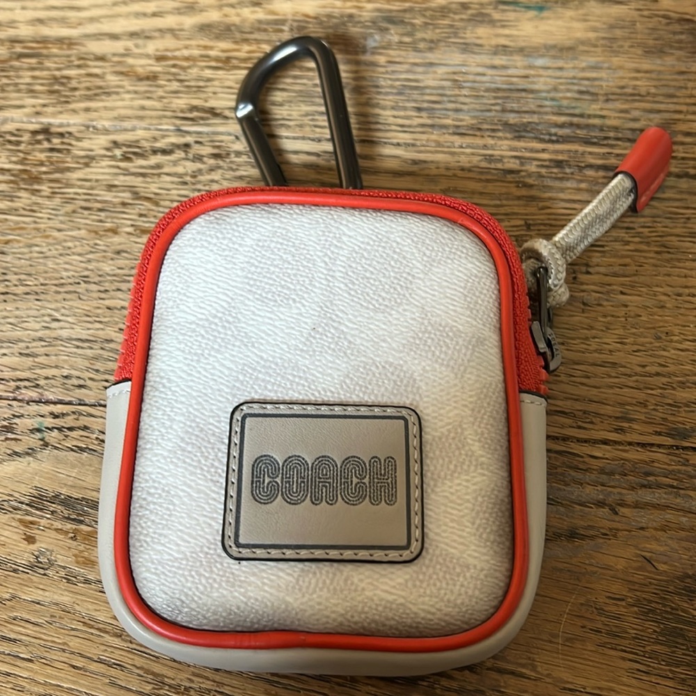 Coach pouch with carabiner EUC